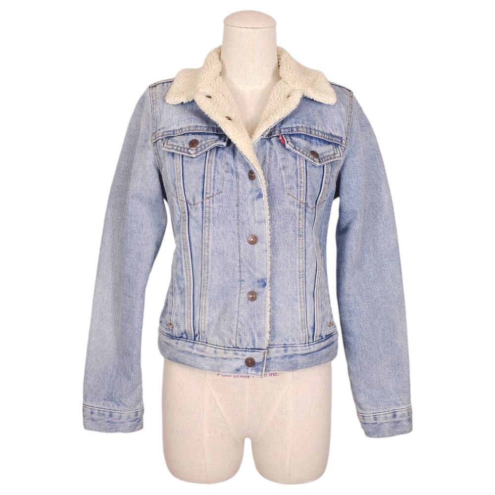 Levi's Women's Original Sherpa Trucker Denim Jacket Blue Sz Small